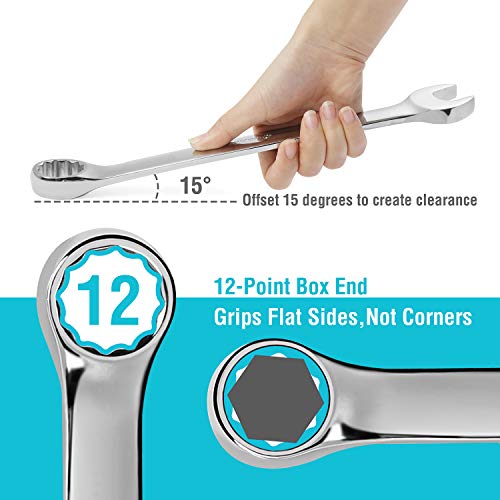 GEARDRIVE 22-piece Combination Wrench Set, Inch/Metric, with Plastic Tray - Thumbnail 2