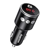 VicTsing QC3.0 Car Bluetooth FM Transmitter, Wireless Bluetooth FM Radio Adapter Music Player Car Kit with Hands Free Calls, Voice Navigation and 2 USB Ports Support USB Flash Drive