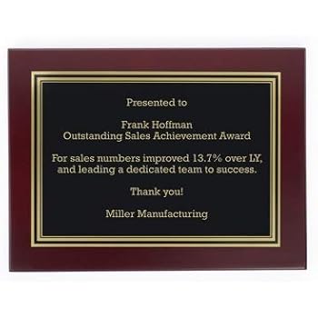 personalized plaque appreciation achievement glass recognition mahogany remembered engraving included landscape things