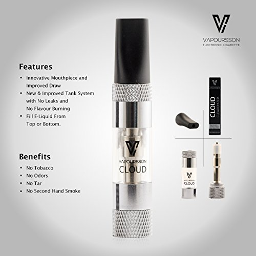 Vapoursson Cloud Clearomizer, for Electronic Cigarette E Shisha, Compatible CE4 CE5 CE6 MT3 and More, Long Lasting - Large Vapour – Bild 3