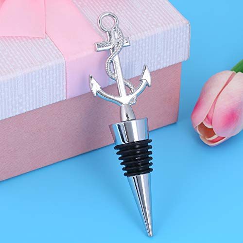 24PCS Silver Metal Anchor Shape Wine Bottle Stopper Beer Wine Cork Plug Champagne Beverage Saver