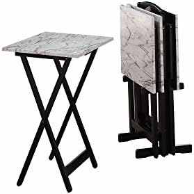 Product of Linon Faux Marble 5-Pc. Tray Set - White - Serveware [Bulk Savings]