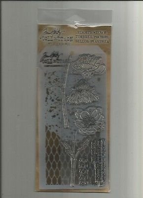 Tim Holtz Stamper's Anonymous Collection Stamp & Stencil - Blossom