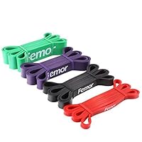 femor Pull Up Assist Bands - Stretch Resistance Band - Mobility Band - Powerlifting Bands for Body Stretching, Powerlifting and Resistance Training, Set of 4