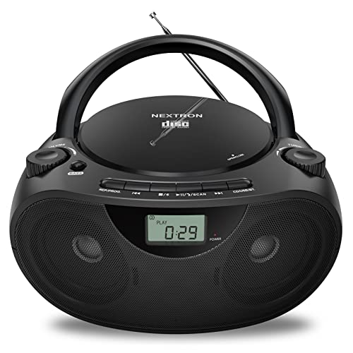 Nextron Portable Stereo CD Player Boombox with AM/FM Radio, Bluetooth
