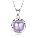 Stunning Flawless Pearl Stud Earrings & Silver Chain Pendant Set| Impeccable Quality Natural, Flawless Freshwater Pearl & 925 Sterling Silver| The Most Unique Fashion Jewelry Set (3 | Purple Pearls)