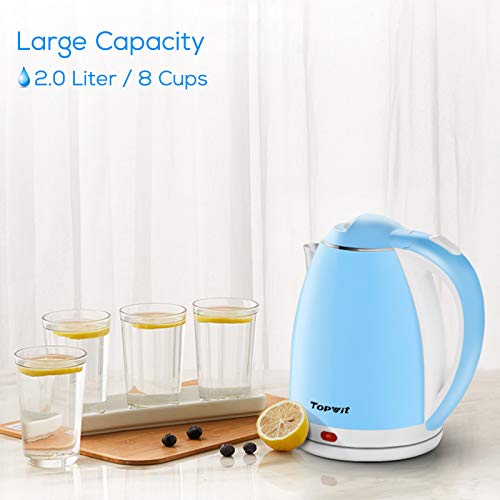 Topwit Electric Kettle, Double Wall Hot Water Kettle, 2L Electric Tea