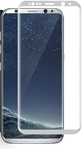 Galaxy S8 Plus Screen Protector, Gogopa [Full Screen] [Full Coverage] 9H HD Clear Anti-Bubble 3D Curved Tempered Glass Screen Protector (Silver, S8+)