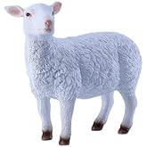 Vilja Sheep Decoration Display Solid Resin-Made 9x4x8 Inch LWH House Garden Ornaments 8 Inch Tall White Sheep Aries Figurine