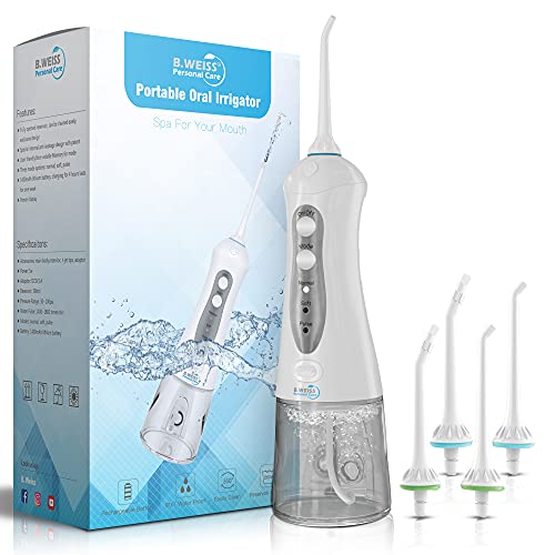 Water Flosser Teeth Cleaner, Professional flosser with 4 Jet Tips, Rechargeable Dental Flosser