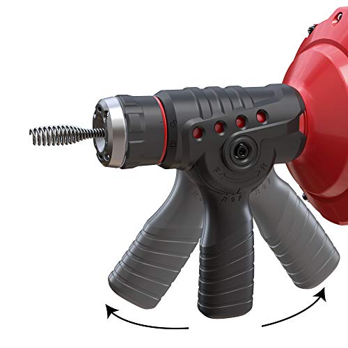 23 Ft. Corded Operated Snake Sink Clog Pipe Cleaner Plumbing, Power Auto Feed Tube CableHandheld Electric Drain Cleaner, Great Drain Cleaning Tool for Toilet, Sewer, Bathtub and Kitchen Sink, Populo