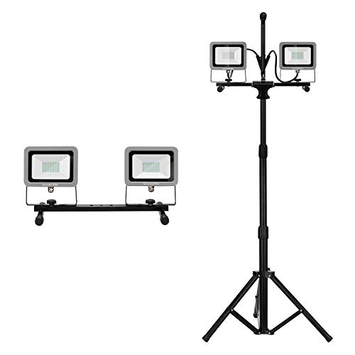 image for GALAX PRO Dual-Head 20W 4000 Lumen LED Work Light with Metal Lamp Hous