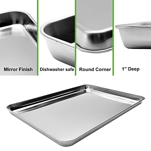 ASHQSS Baking Sheet with Rack Set,Stainless Steel Baking Pan with Heavy