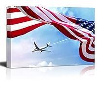 Canvas Wall Art Flag Day Theme Canvas Prints Home Artwork Decoration for Living Room Bedroom - 12x18 inches