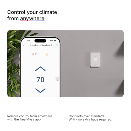 Mysa Smart Thermostat LITE for Electric Baseboard Heaters | Save Up to 26% on Heating | WiFi Programmable | 7-Day Scheduling | HomeKit, Alexa, Google | 120V-240V