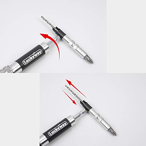 Luckyway 4Piece Quick Change Drill and Drive Set Including 1pc 15/64