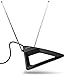 Fosmon HDTV Antenna Long Range, Indoor Rabbit Ear TV Antenna, Retractable Dipoles [Wall Mountable or Tabletop] with 5FT Cable Support 4K Ready, ATSC 3.0, UHF, VHF, 1080p Free Digital HD TV Channels