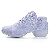 SAGUARO Women's Mesh Jazz Shoes Lady Girls Modern Split-Sole Dance Sneakers for Ballroom Breathable Lightweight