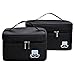 LUXINYU Insulated Lunch Box Bento Bag Thermal Cooler for Office/School/Picnic, Set of 2, Black