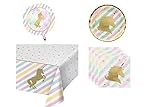 Unicorn Sparkle Birthday Party Value pack Party Supplies (1 Unicorn Table Cover, 8 Unicorn Dessert Plates, 16 Unicorn Beverage Napkins and a bonus Unicorn balloon foil)