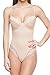 Body Beautiful Shapewear Women's Smooth and Silky Sexy Lace Trims Slimming Bodysuit with Tummy Control and Adjustable Shoulder Straps - Built-in Wire Bra Shaper (Nude, M/36B)