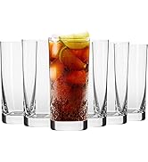 Krosno Tall Water Juice Drinking Highball Glasses | Set of 6 | 350 ML | Blended Collection | Perf...