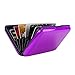 ELFISH RFID Blocking Credit Card Protector Aluminum ID Case Hard Shell Business Card Holders Metal Wallet for Men or Women (Aluminum, Purple)