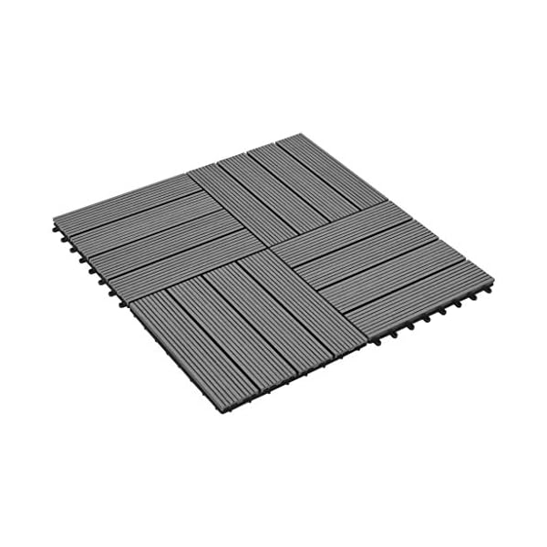 Wakects 11er Set WPC Fliesen Terrassendielen Terrrassenfliesen Balkonfliesen Größe 30x30cm – Bild 3