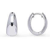 BERRICLE Sterling Silver CZ Dome Fashion Hoop Huggie Earrings for Women, Cubic Zirconia, Rose/Yellow Gold Flashed, Small/Medium Size (0.5-1 Inch)