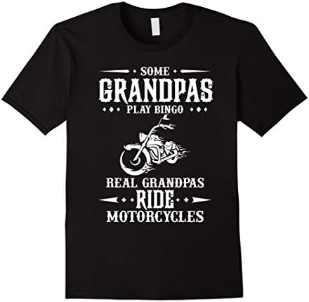 Mens Some Grandpas Play Bingo, Real Ride Motorcycles Shirt Large Black