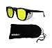 Titus G12 Retro Style Safety/Riding Glasses (With Pouch, Yellow Lens - Gloss Frame)