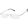 Agstum Blue Light Blocking Glasses - Flexible Rimless Titanium Alloy Eyeglasses Frames Clear Lens