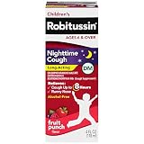 Children's Robitussin Cough Long-Acting (4 fl. oz, Fruit Punch Flavor), 8-Hour Cough Suppressant, Alcohol-Free, Ages 4+
