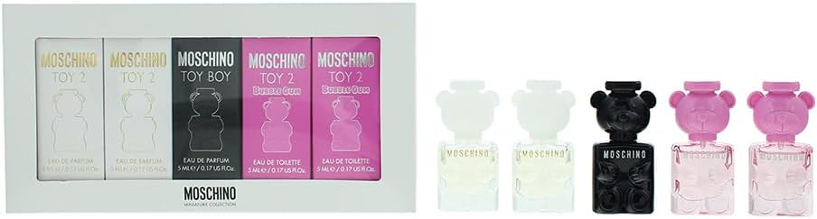 Moschino Miniature Collection Set 5pc Unisex Fragrance Gift 2x Toy 2x Bubble