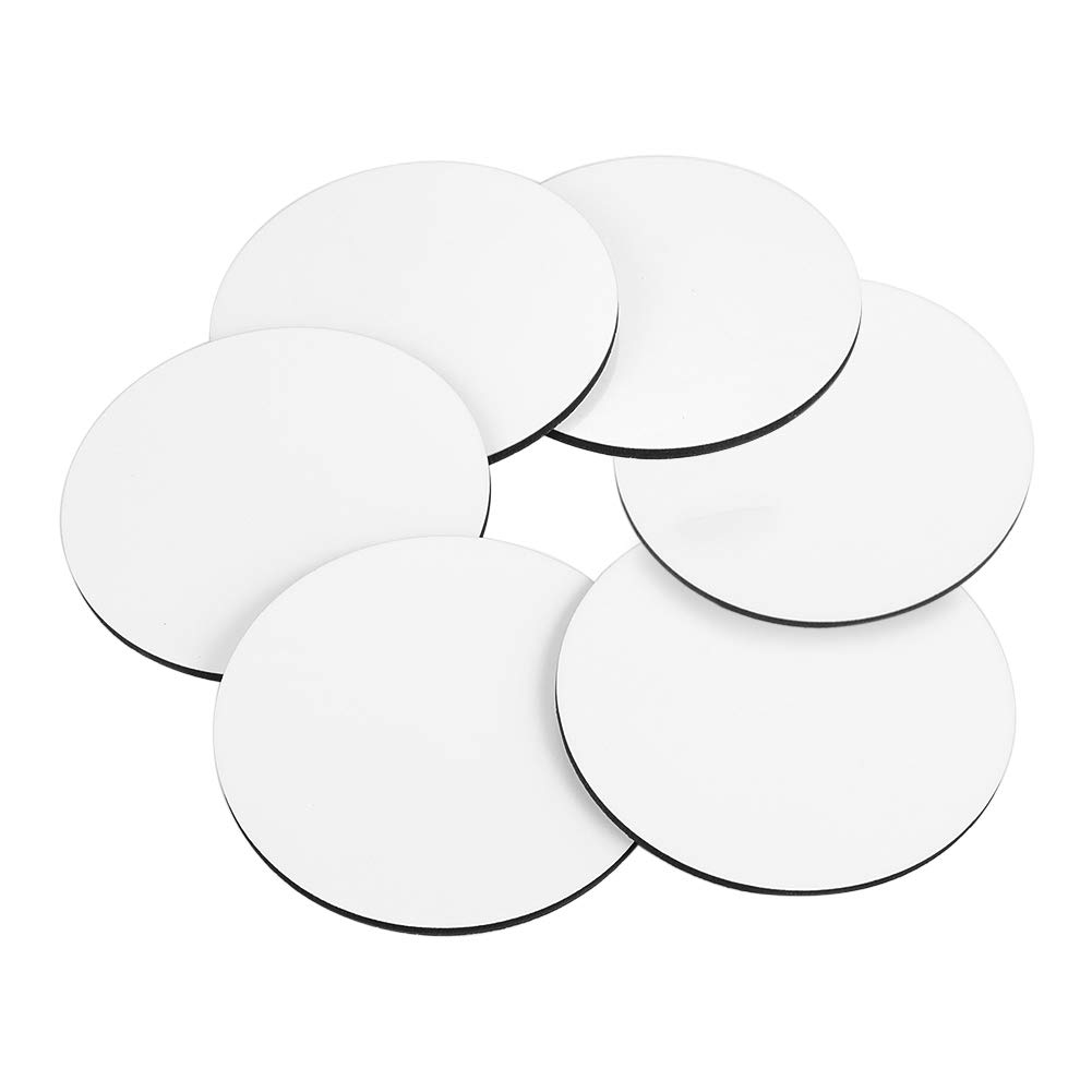Weiye Sublimation Blank DIY Customized MDF Square Coaster Hardboard Coaster Sublimation Coaster Blank Coaster, 6 pcs Round Square