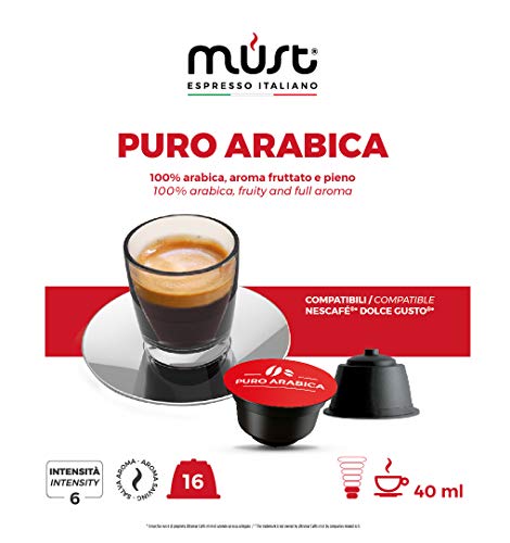 MUST 50 Kaffeekapseln Selbstgeschützter Kunststoff 100% Recycelbar ARABIC Mischung INTENSITY 6/8 Packungen mit 16… – Bild 3