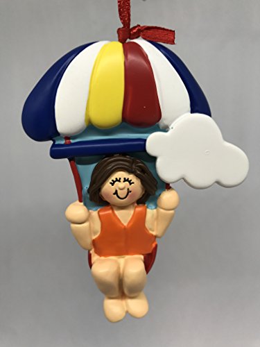 Personalized Female Brown Parasailing Christmas Ornament 2019