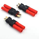Padarsey T-Plug Male to HXT 4mm Connector No Wires RC LiPo Battery Connector Adapters (3PCS)