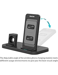 Beacoo   Cargador inalámbrico para Apple iWatch iPhone X 8 Plus 8 (2 en 1), Negro