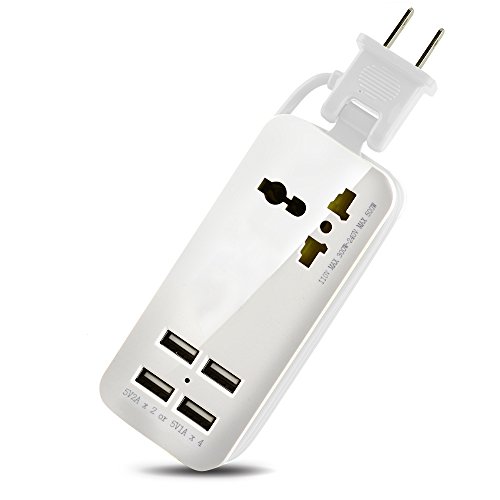 image for Portable Power Strip Travel Outlets, AGPtek 5V 21W 1Ax4 USB Ports 110V
