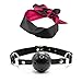 Open Breathable Mouth Ball and Satin Blindfold Eye Mask