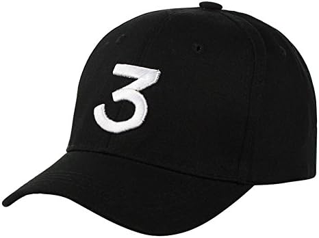 Rocona Popular Chance the Rapper Hat Cap Black Letter 3 Embroidery Baseball Cap Hip Hop Cap