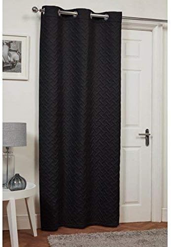 Embossed Thermal Door Eyelet Curtain Panel Energy Saving Draught