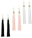 REVOLIA 3 Pairs Womens Long Tassel Dangle Earrings Fringe Drop Earrings Elegant (C.3 Pairs 3 Colors)