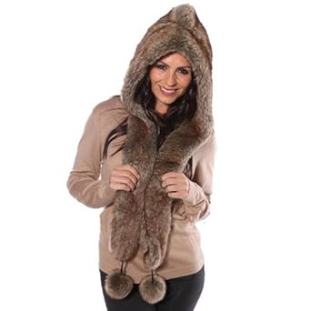 hats uk pom fur poms for Winter With Fur Poms Scarf Faux Pom Thermal Womens Hooded