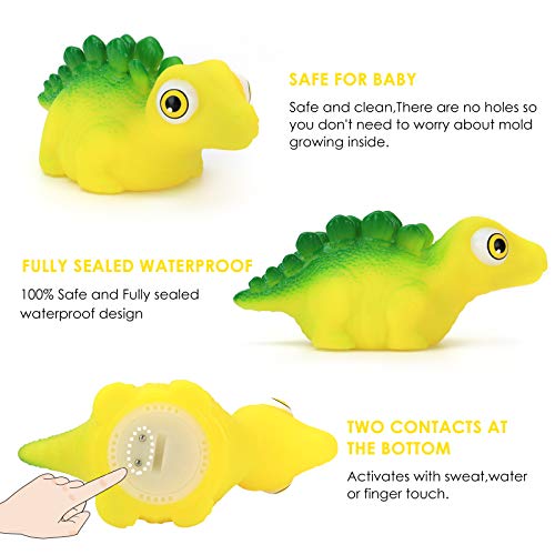 Lightaling 8 Packs Bath Toy,Light up Floating Dinosaur Bath Toys Set