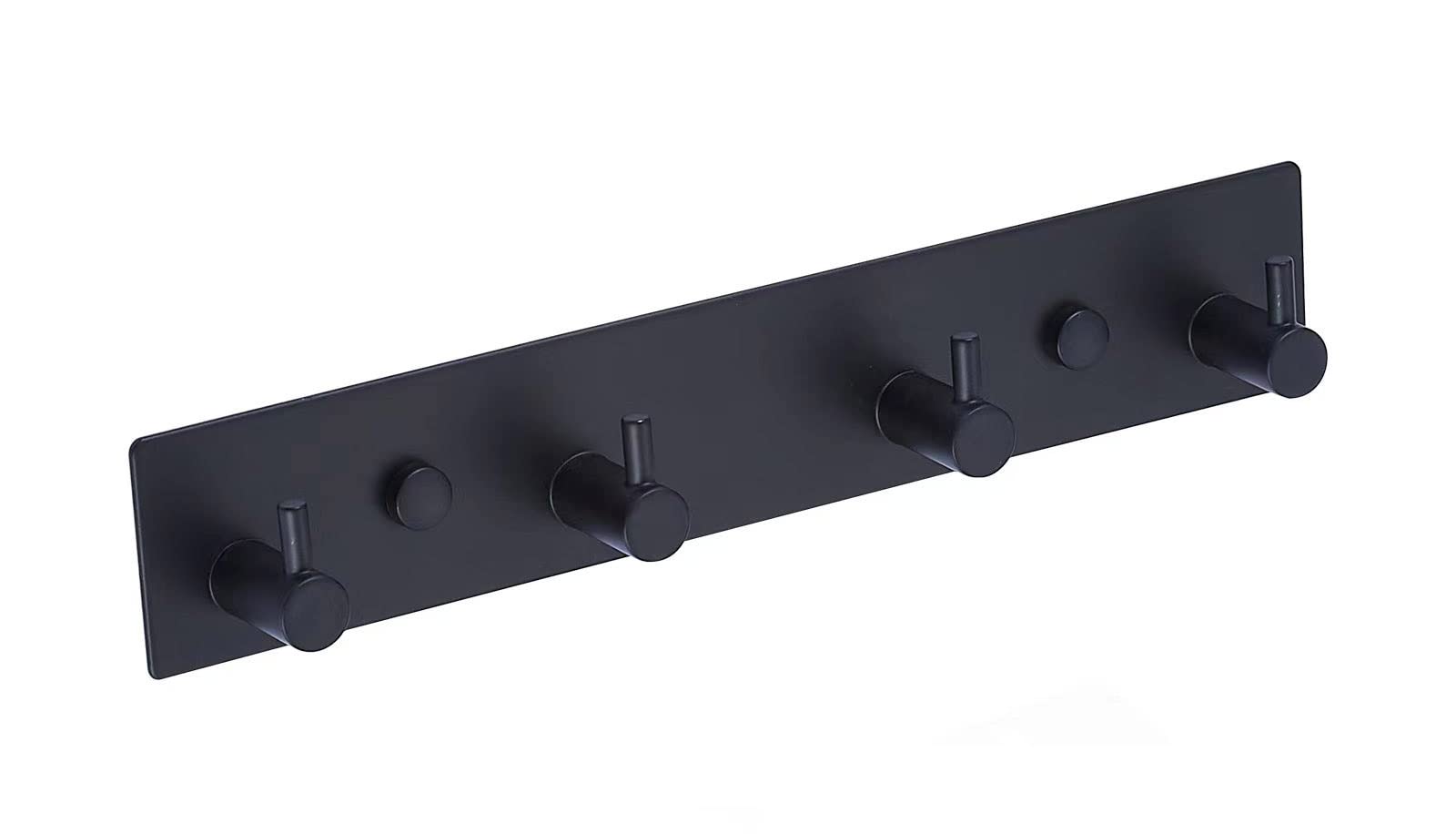 QNIIAED Coat Hooks Wall Mounted,Multipurpose Stainless Steel Screw in Door Hook Metal Heavy Duty Coat Rack Row of Hook Hanger Towel Robe Clothes Hat Hook for Bathroom Bedroom(Matte Black 4 Hooks)