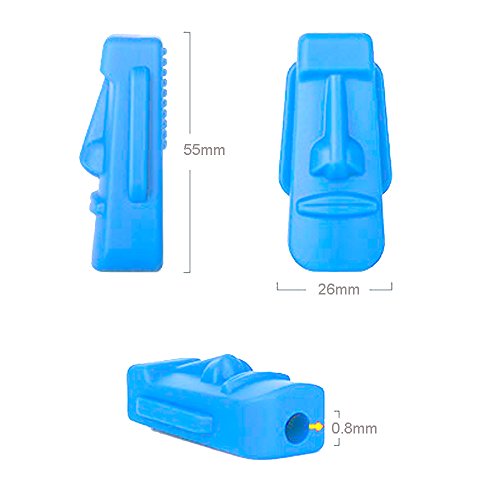 V-TOP Sensory Chew Pencil Toppers Fidget Biting Teething Tubes Toys for Autism & Oral Motor Special Needs Kids, Chewable Teether for ADHD Children - 2 Pack (Red&Blue)