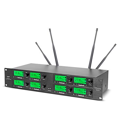 Wireless Microphone System 8 Channel Pro Audio UHF 8 Lavalier Bodypacks 8 Lapel Mic 8 Headsets For Karaoke System Church Speaking Conference Wedding Party 3 Year Warranty