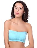TFB.Love Women's Basic Strapless Seamless Padded Bandeau Solid Color Tube Bra Tops